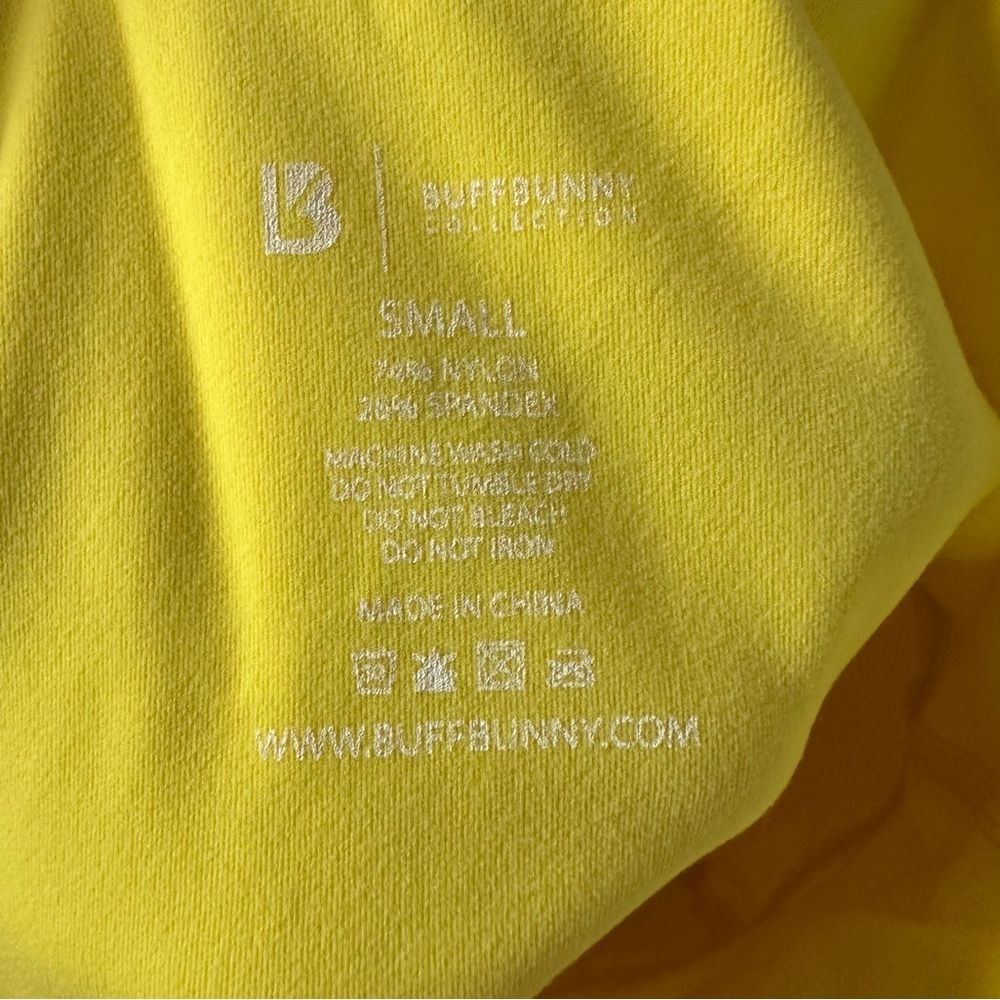 Buffbunny Collection High Waist Yellow Athletic Shorts Women’s Size Small - Picture 7 of 7